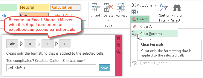 Clear Cell Formatting