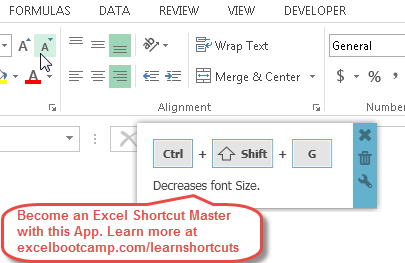 Decrease Font Size
