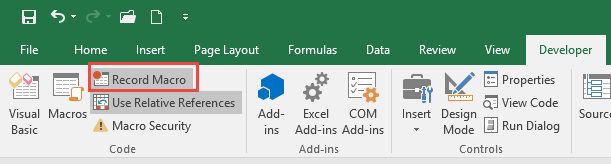 Record Macro in VBA for Excel