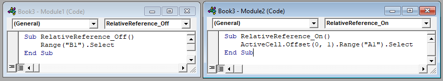 VBA Macro Recorder - Relative References